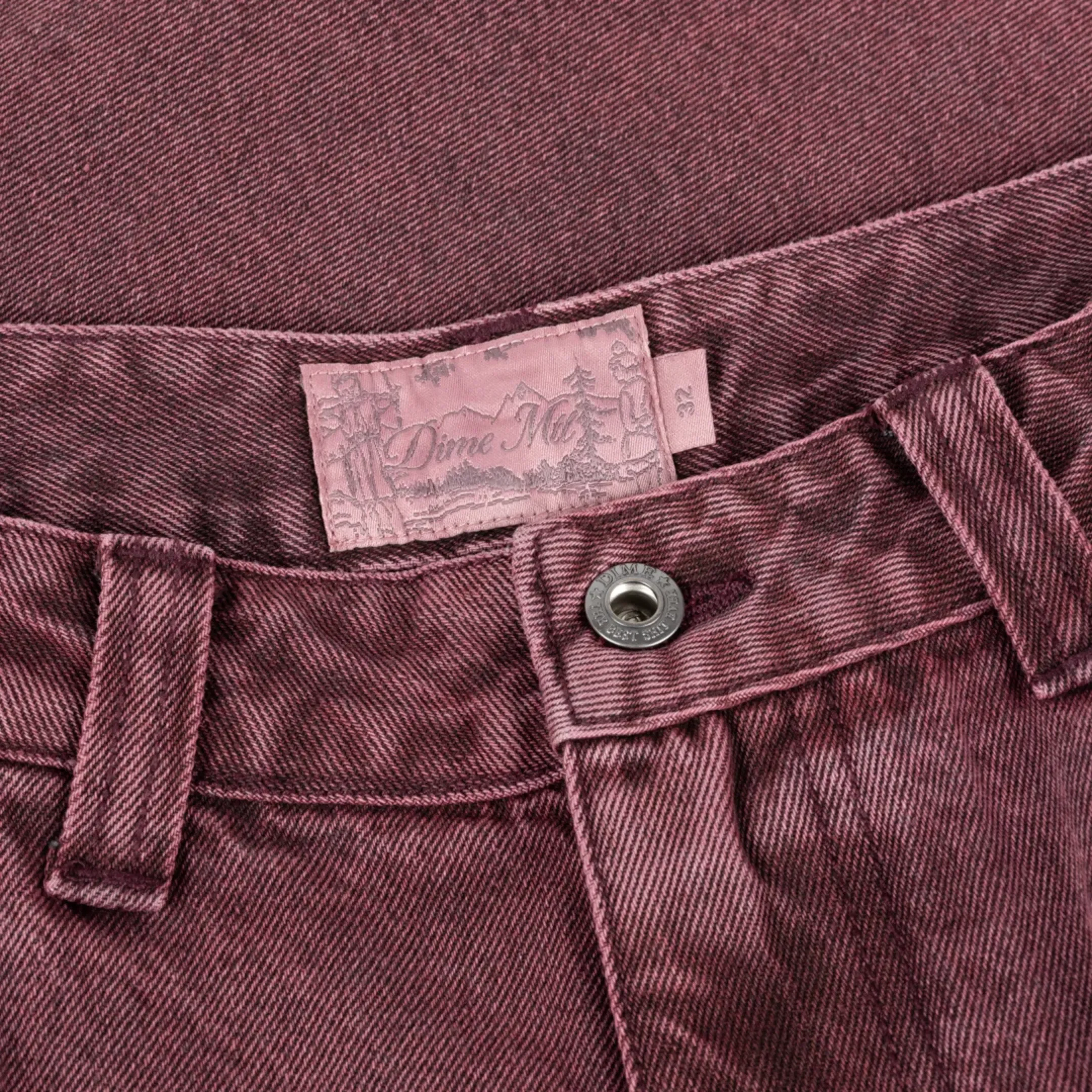 Dime Men's Classic Denim Shorts Wine Washed