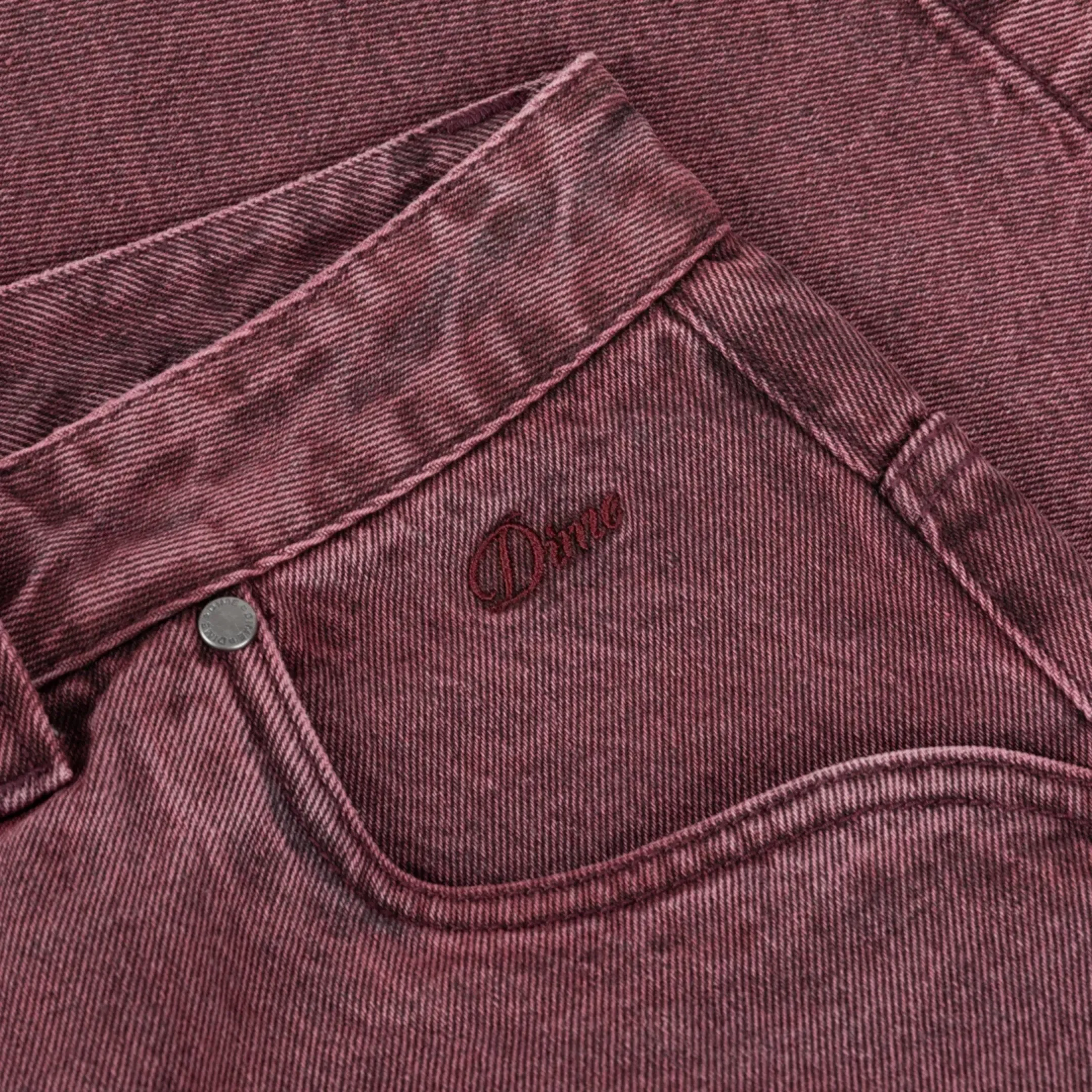 Dime Men's Classic Denim Shorts Wine Washed