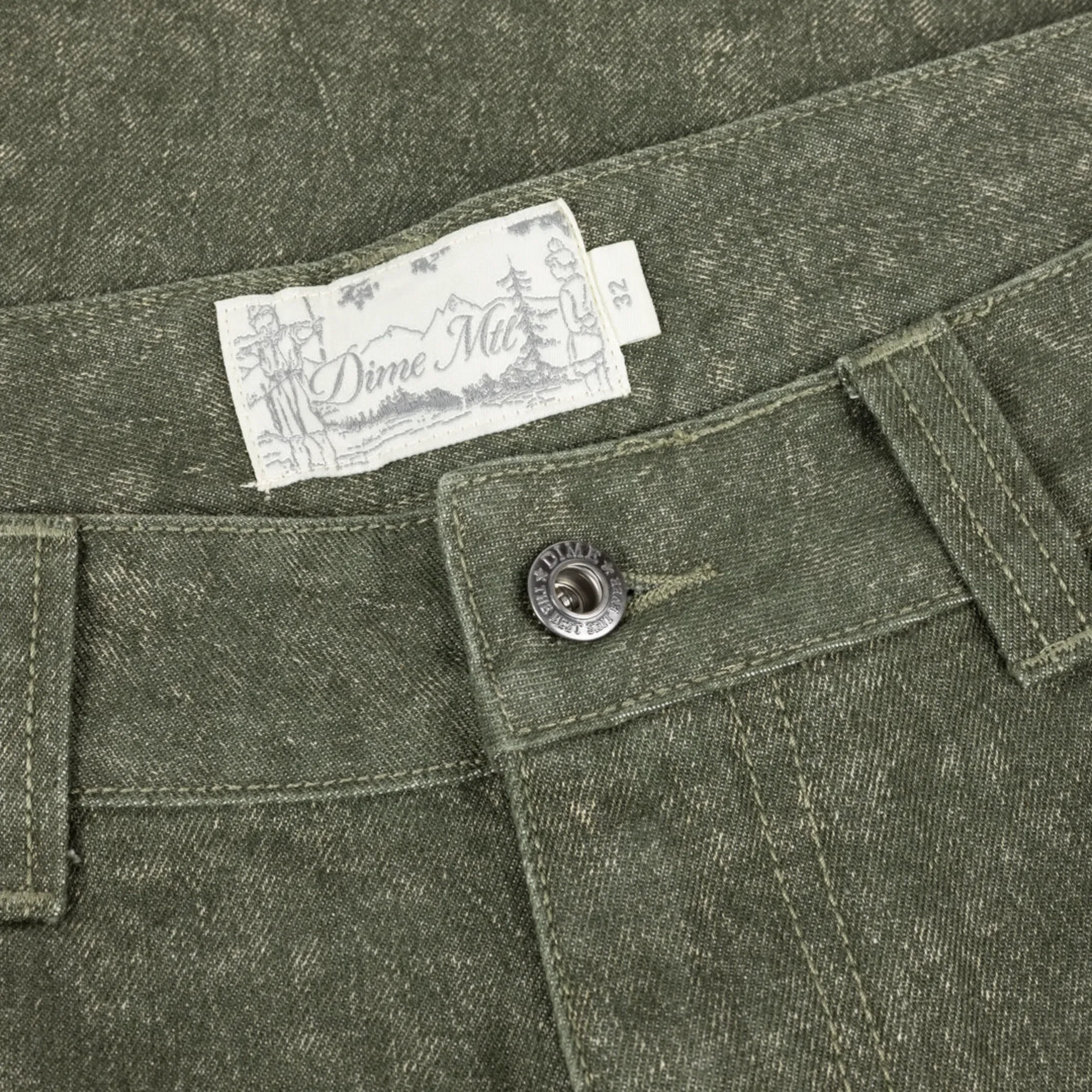 Dime Men's Classic Denim Shorts Electric Green