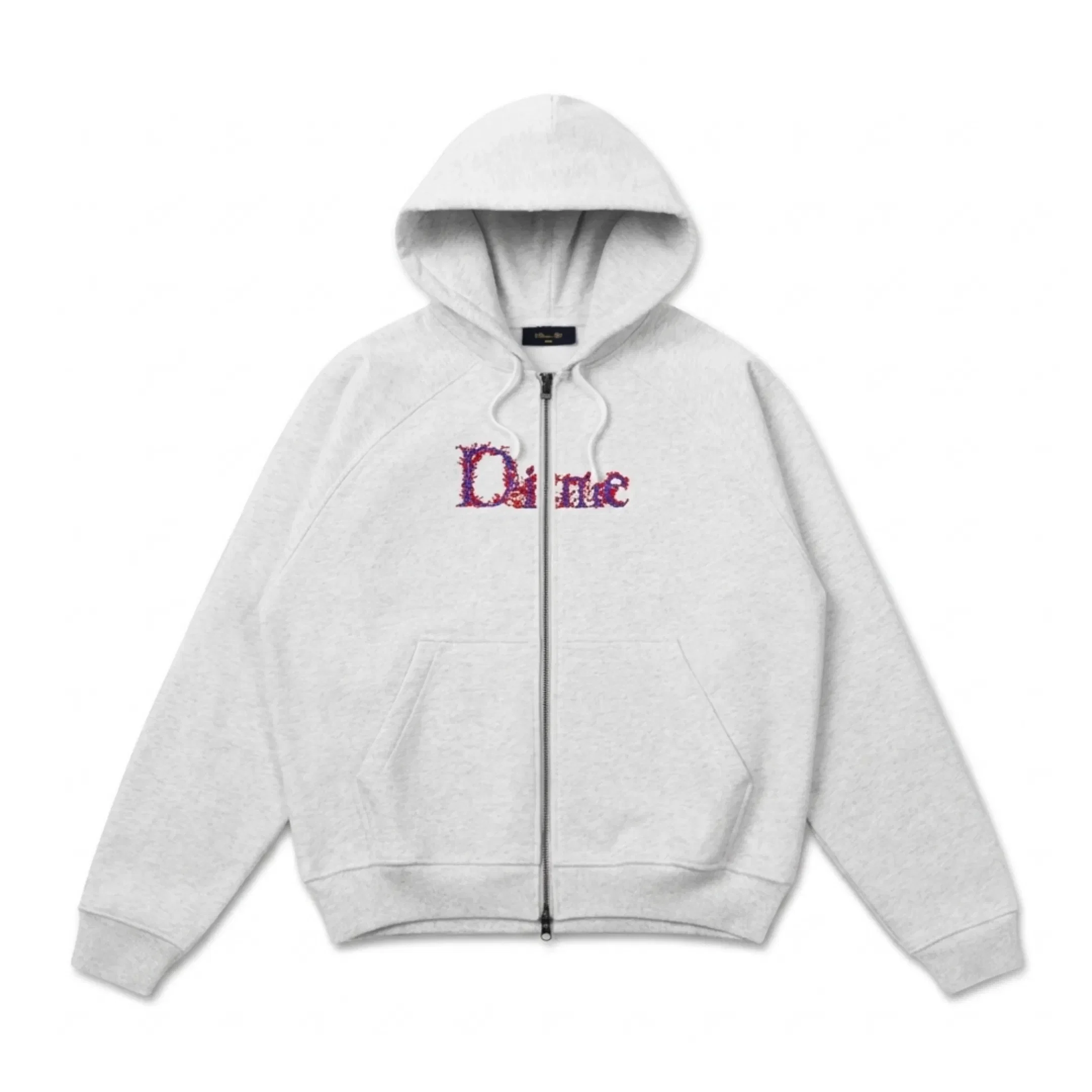 Dime Men's Classic Veins Zip Hoodie Ash