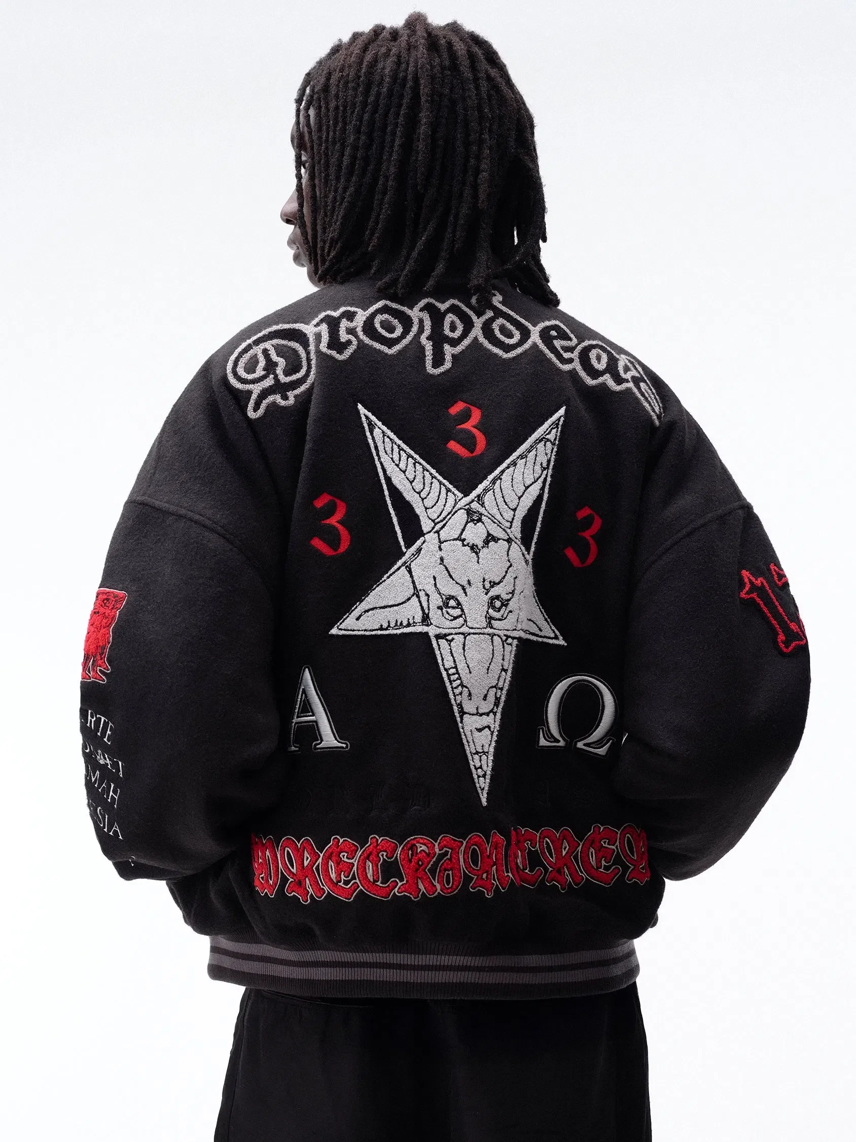DROP DEAD - MORBID CURIOSITY Breakdown Varsity Jacket