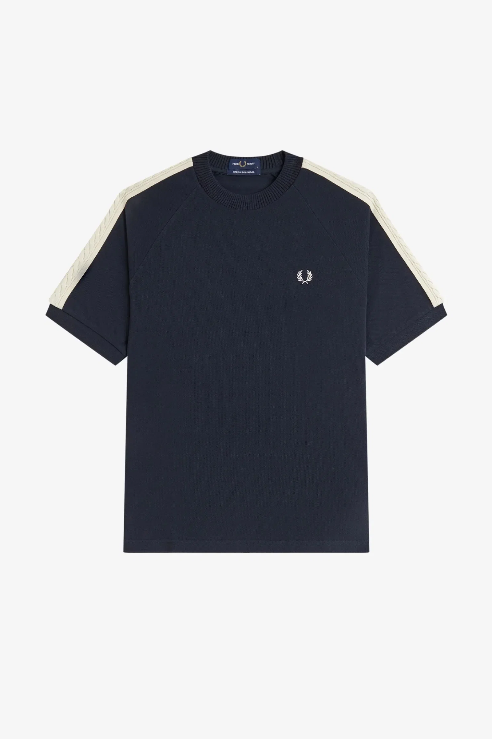 Fred Perry Cable Taped T-Shirt - Navy