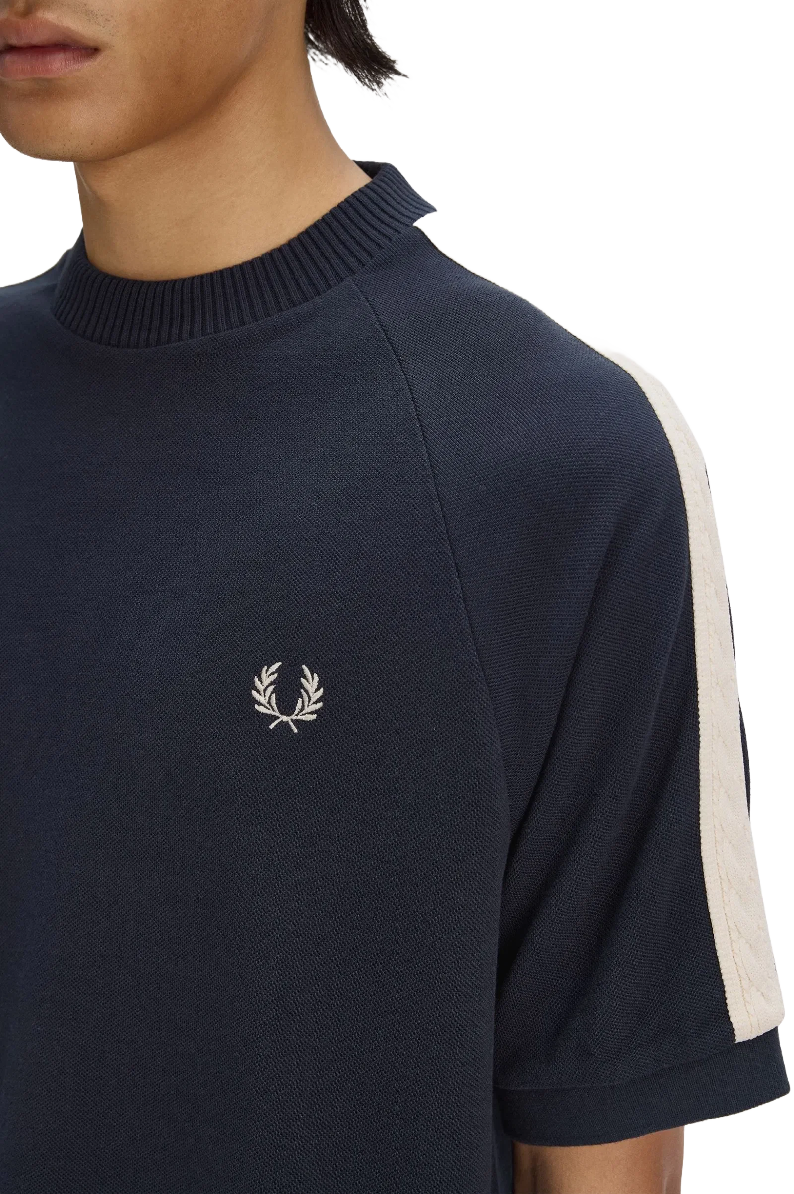 Fred Perry Cable Taped T-Shirt - Navy