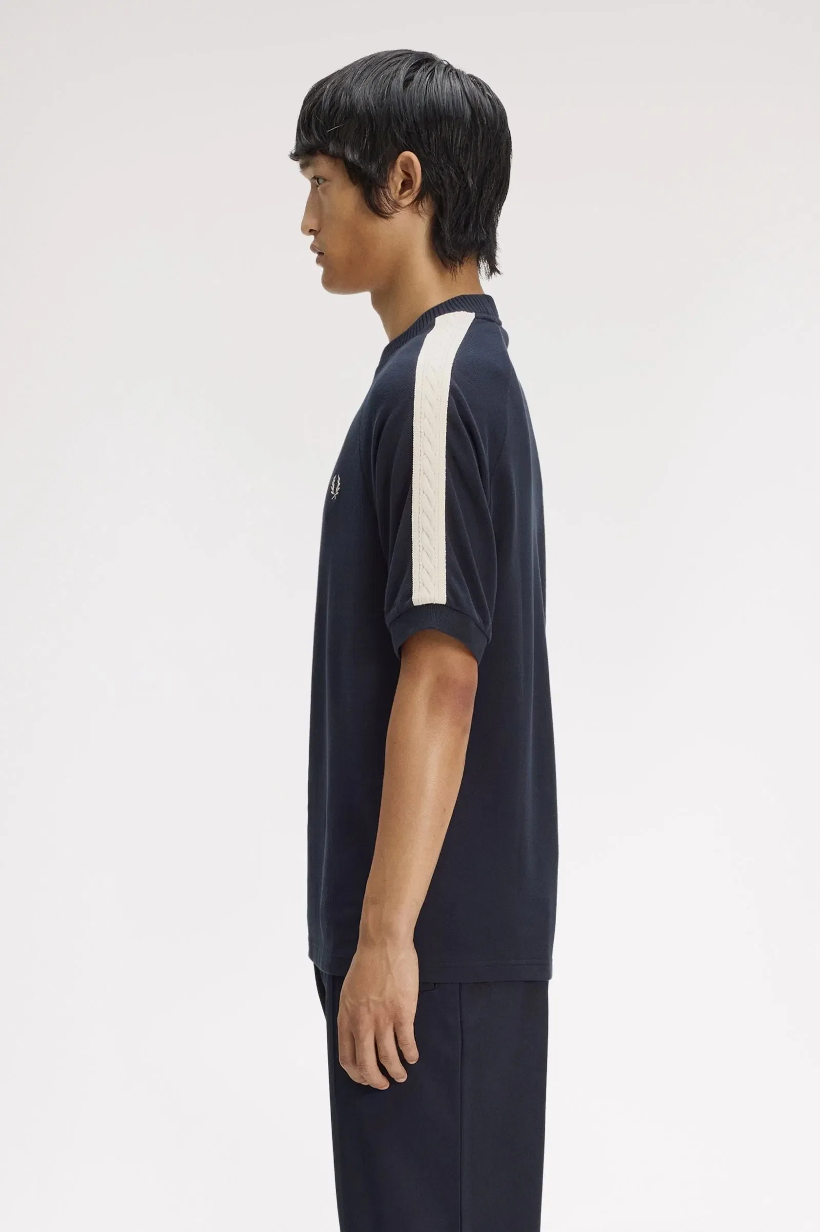 Fred Perry Cable Taped T-Shirt - Navy