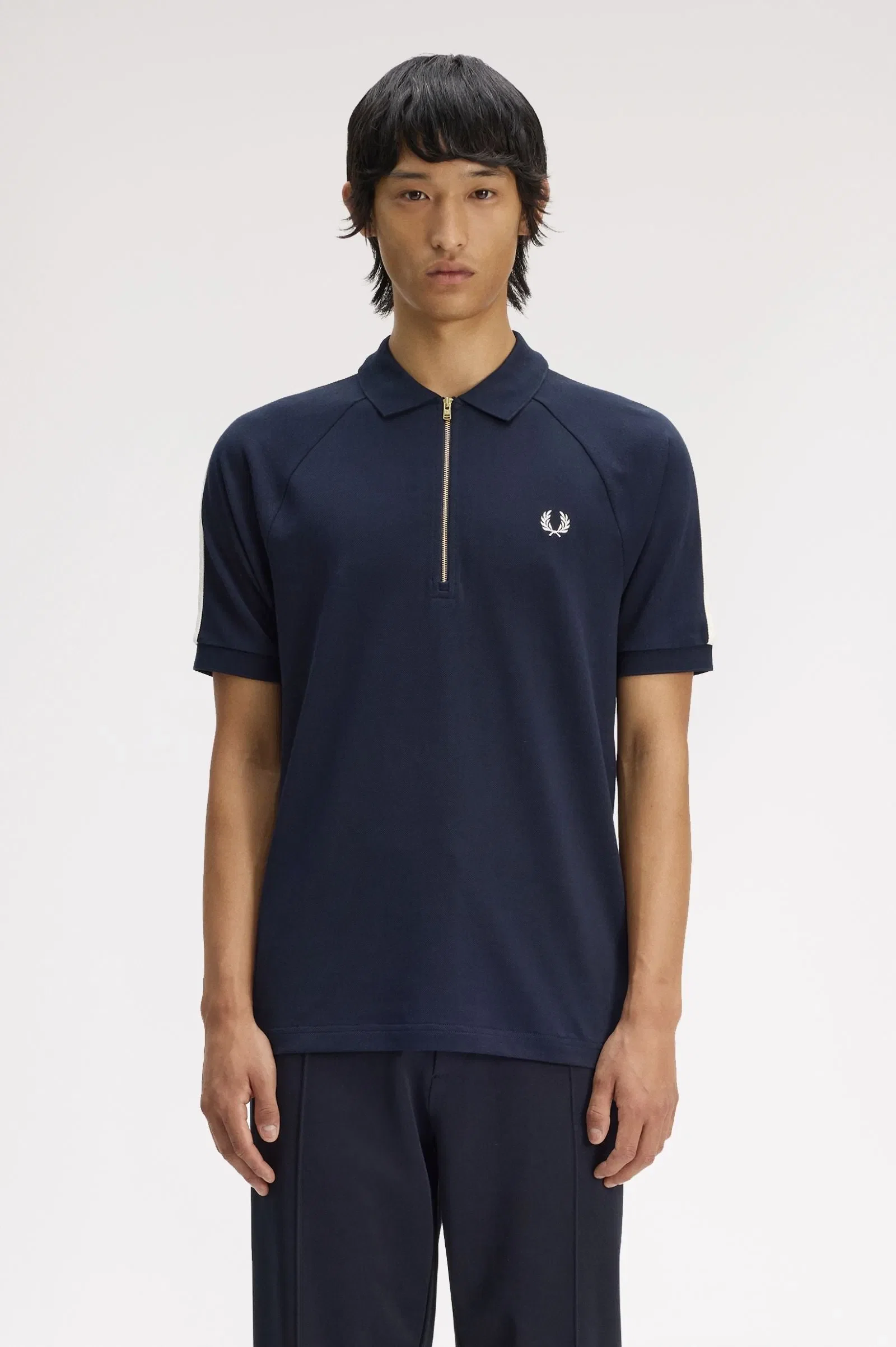 Fred Perry M2450 Cable Taped Polo Shirt - Navy