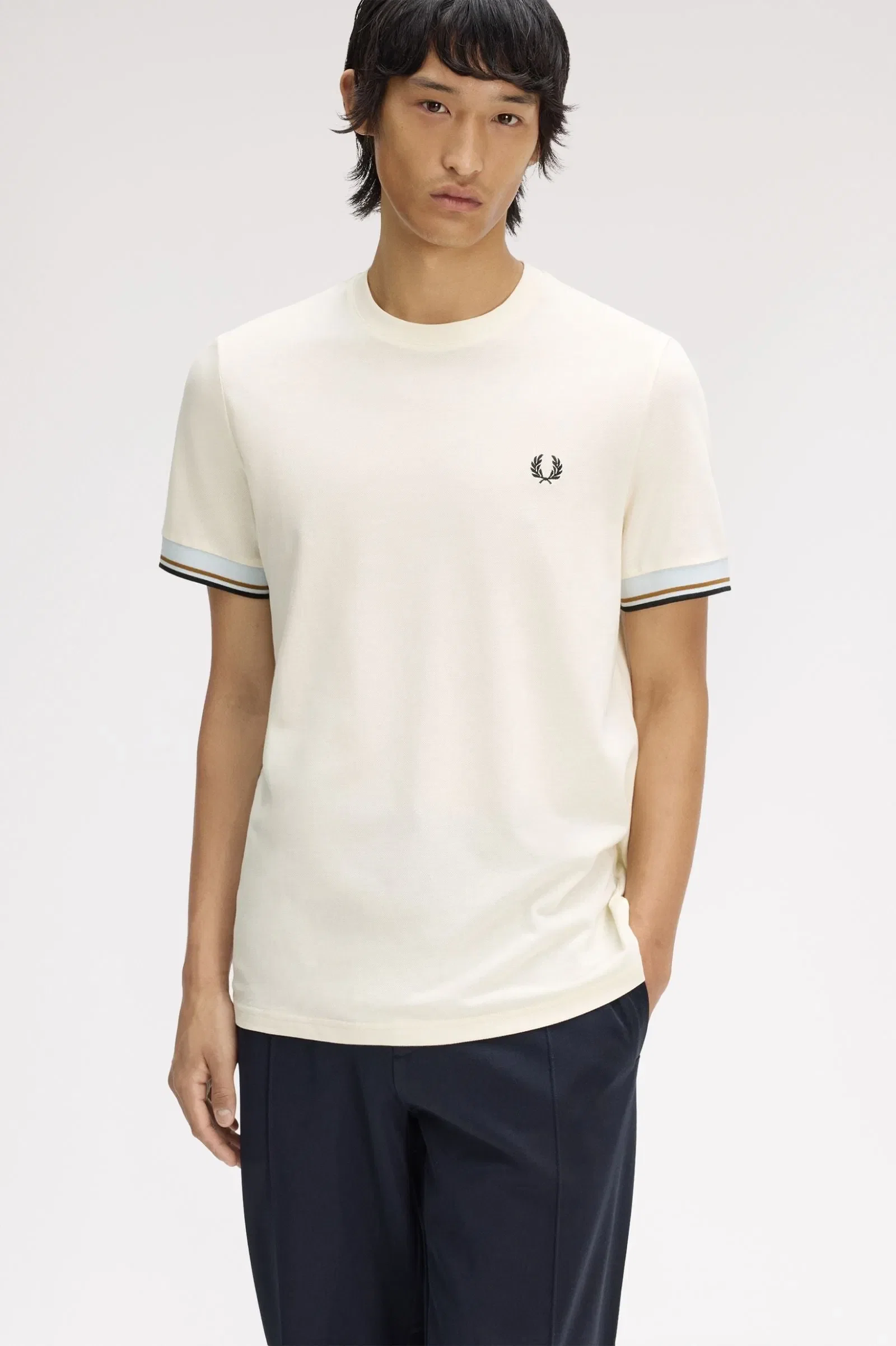 Fred Perry M2396 Twin Tipped Cuff T-Shirt - Ecru