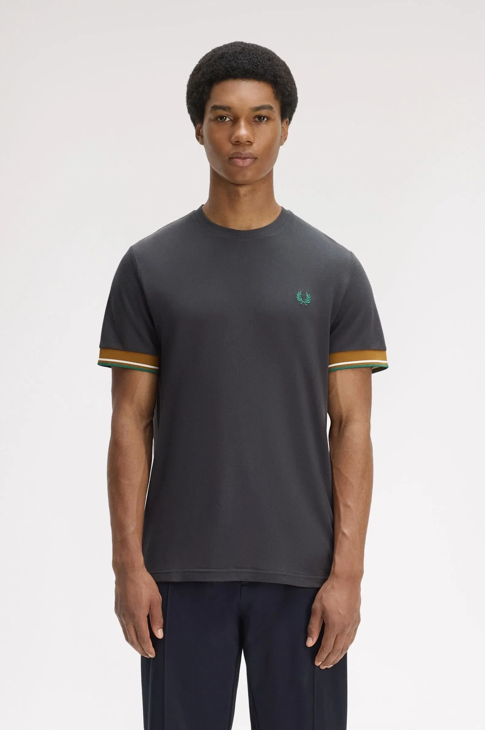 Fred Perry M2396 Twin Tipped Cuff T-Shirt - Anchor Grey