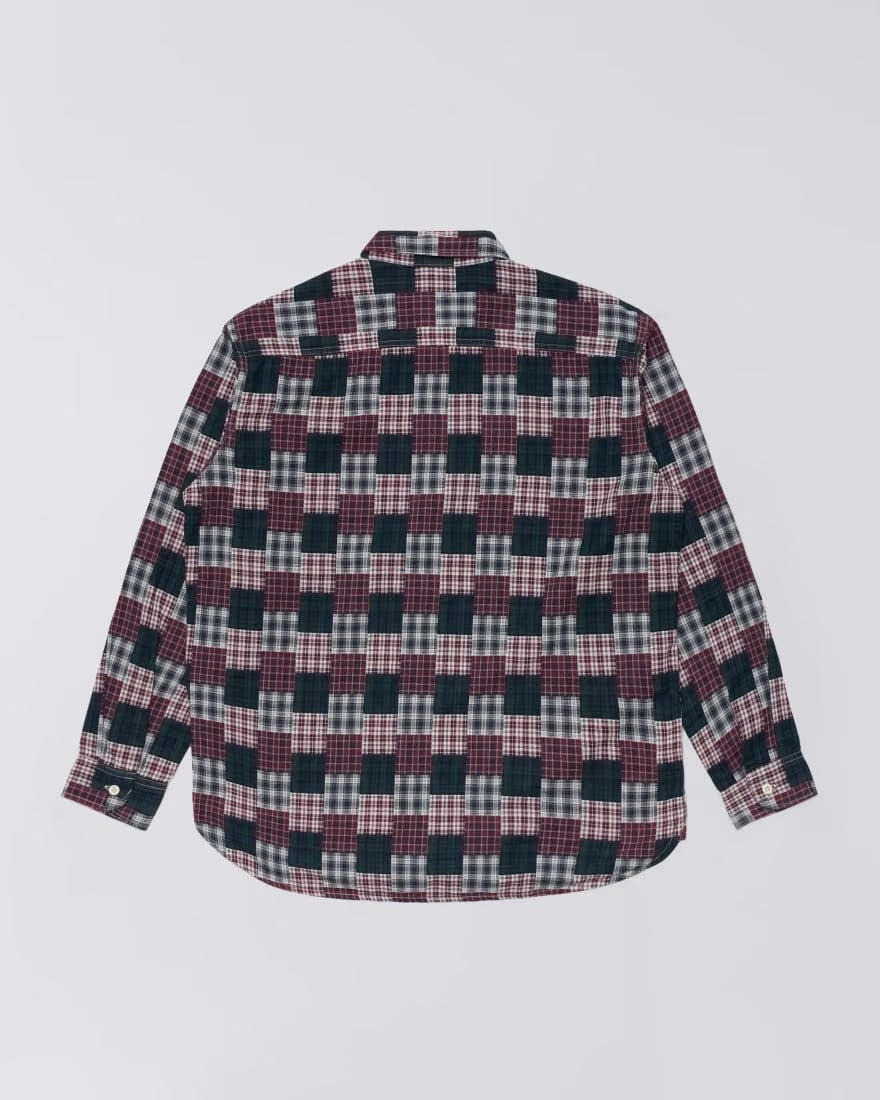 Edwin Work Shirt - Green / Red Patchwork