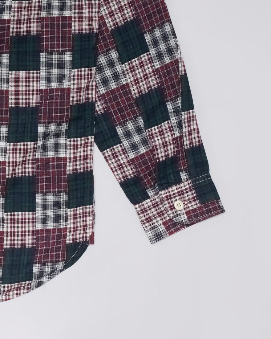Edwin Work Shirt - Green / Red Patchwork