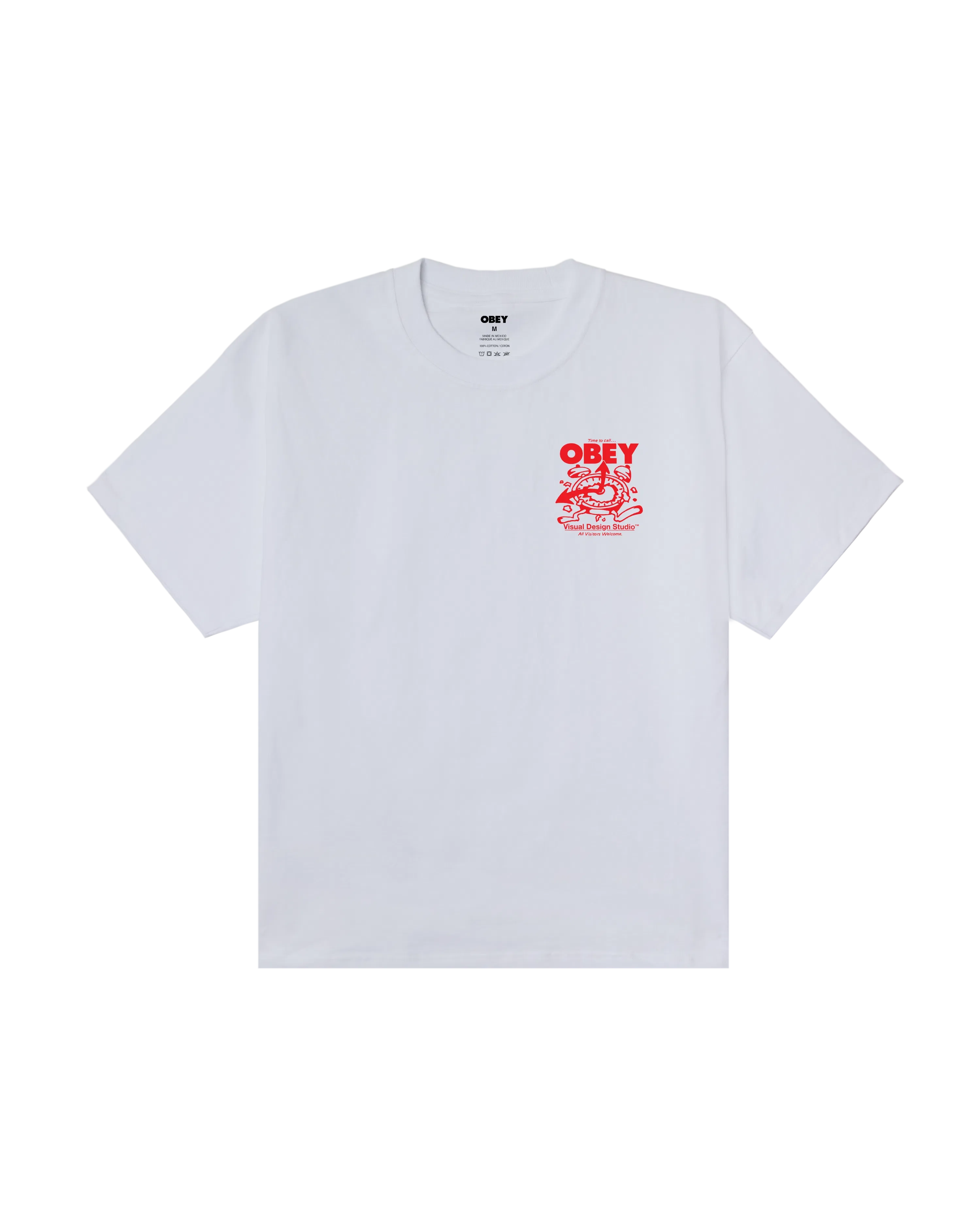 OBEY Time To Call OBEY Heavyweight T-Shirt - White