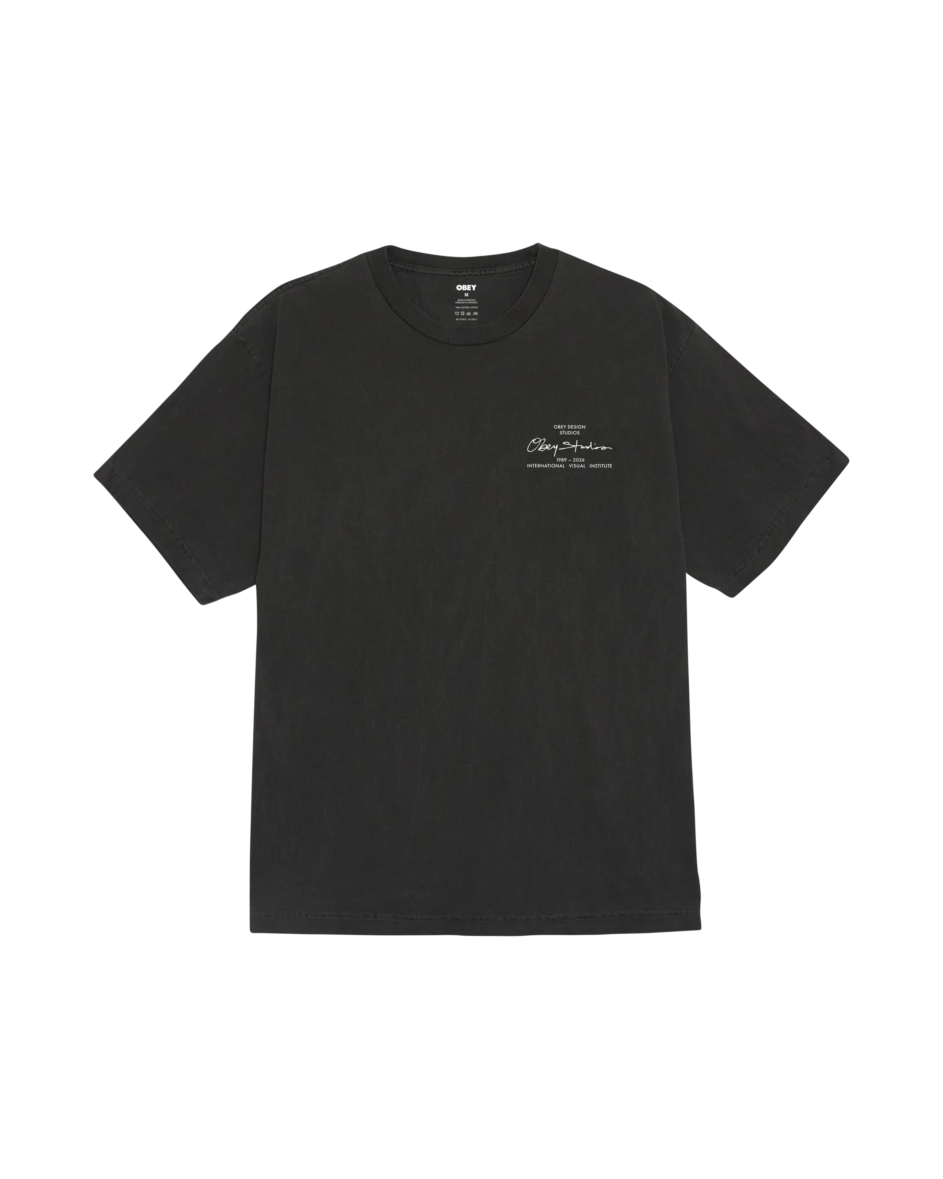 OBEY Institute Heavyweight T-Shirt - Pigment Dusty Black