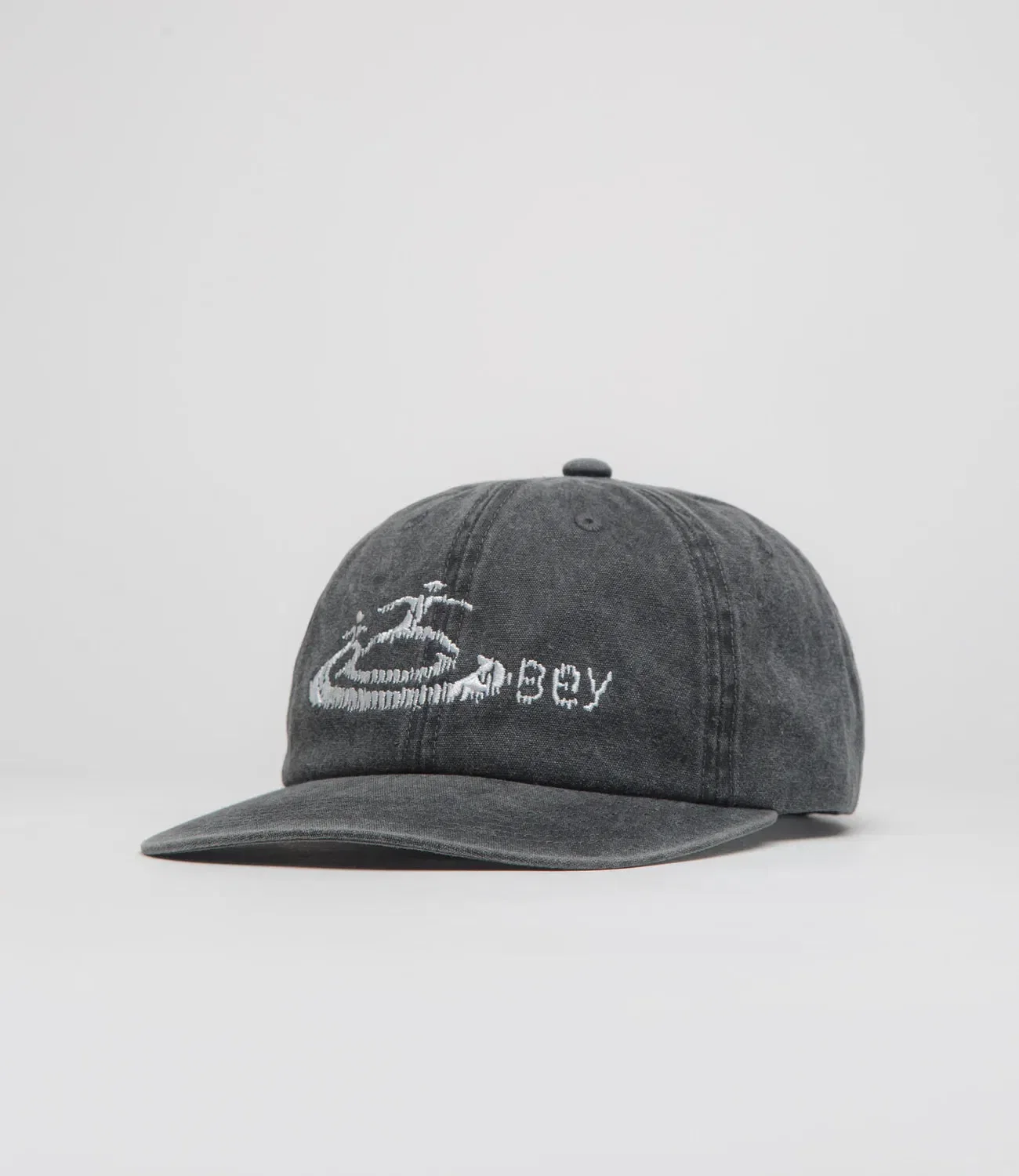 OBEY Corp 6 Panel Velcro Cap - Pigment Black