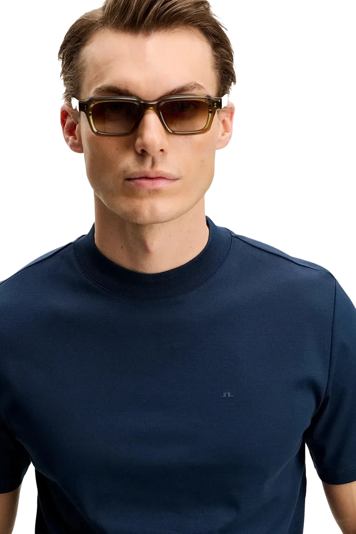 J. Lindeberg Ace Mock Neck T-Shirt - Navy