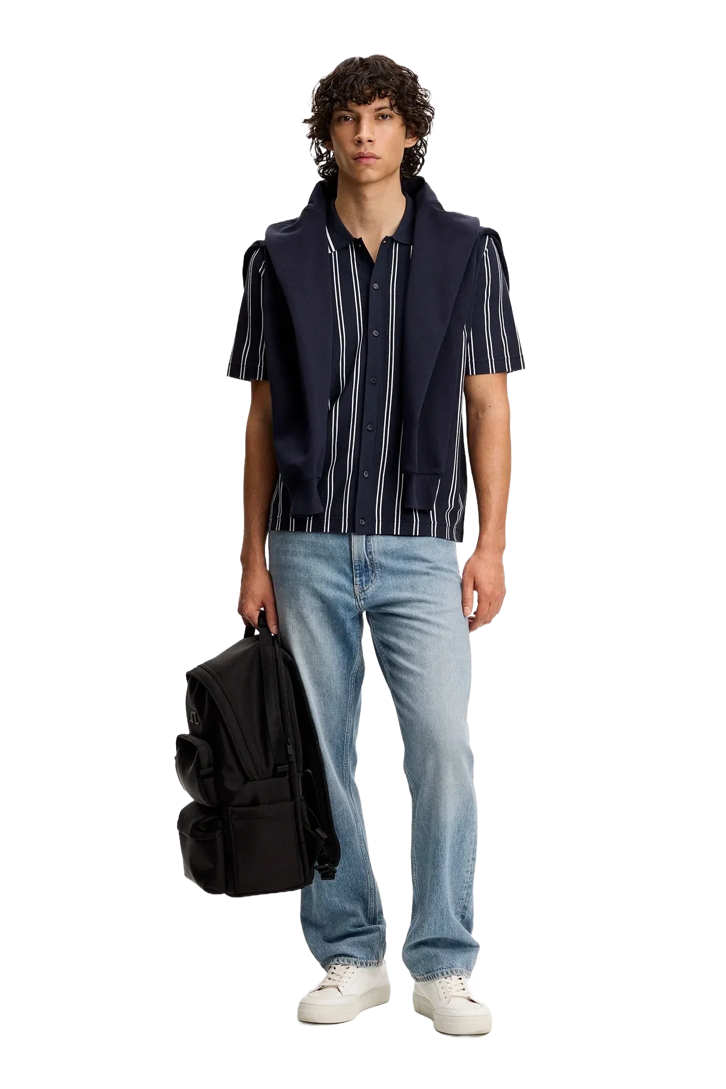 J. Lindeberg Rue SS Knit Shirt - Navy