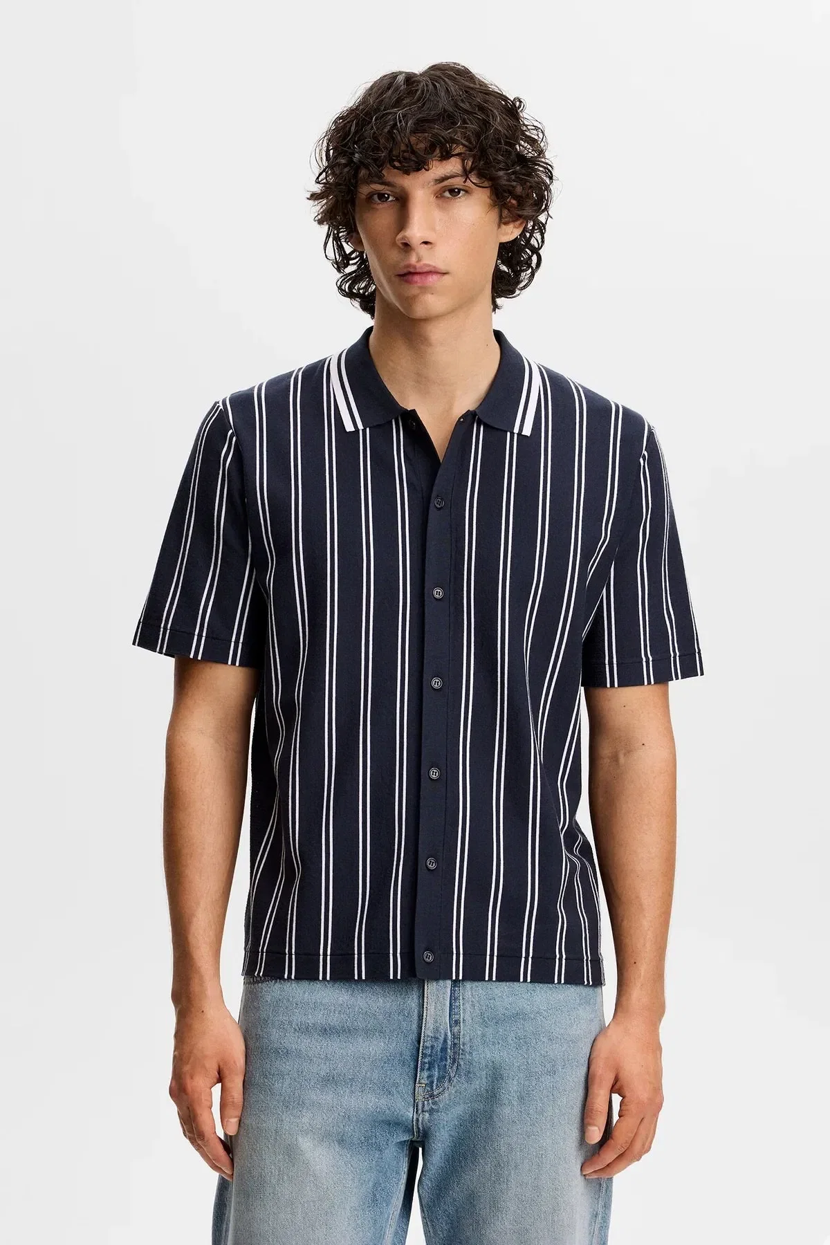 J. Lindeberg Rue SS Knit Shirt - Navy