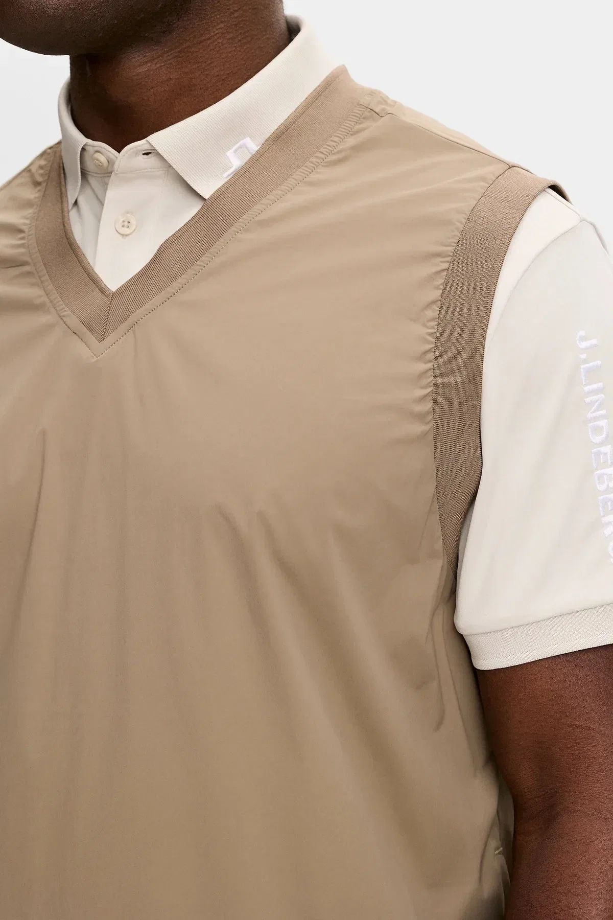 J. Lindeberg Hybrid Vest Windbreaker - Brindle
