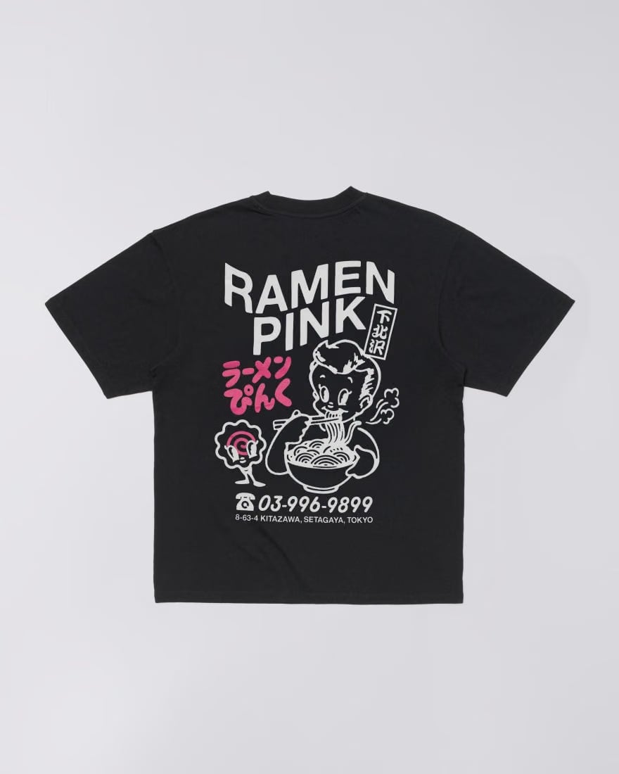 Edwin Ramen Pink T-Shirt - Black