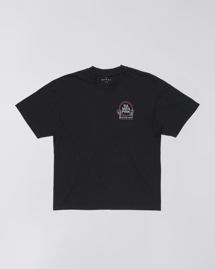 Edwin Ramen Pink T-Shirt - Black