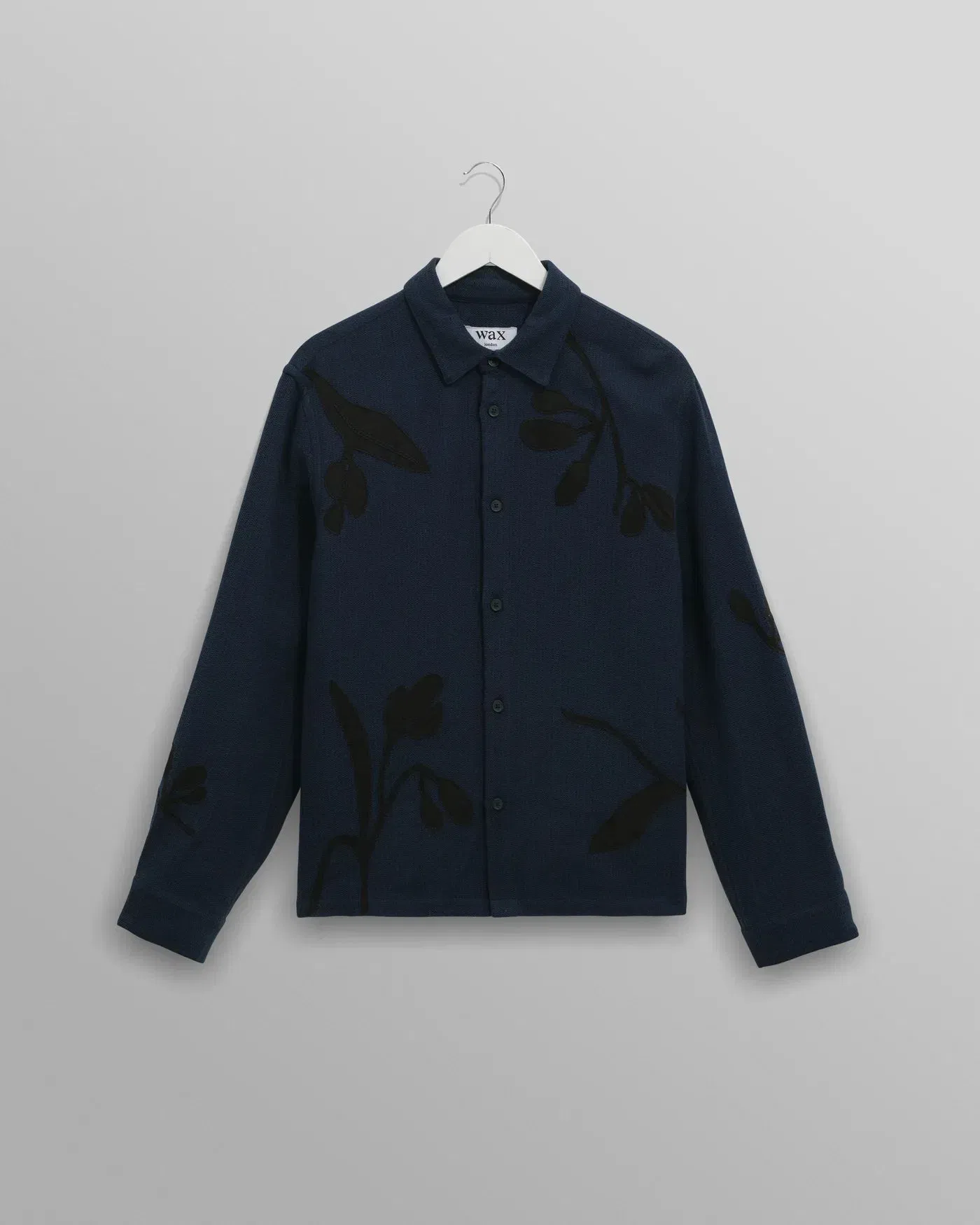Wax London Halcomb Herringbone Applique Shirt - Navy