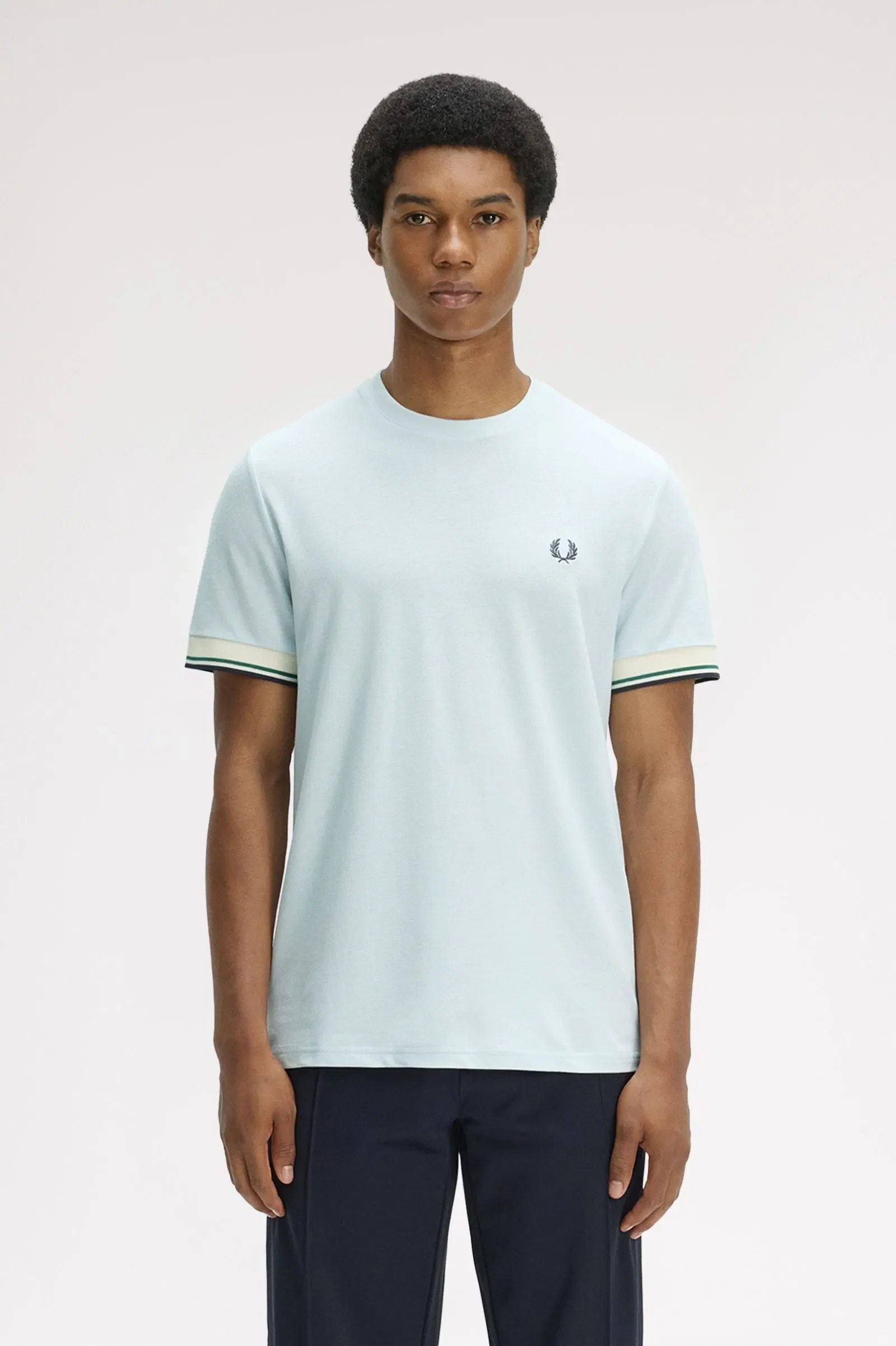 Fred Perry M2396 Twin Tipped Cuff T-Shirt - Light Ice