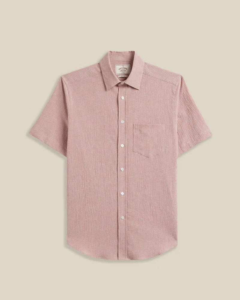 Portuguese Flannel Theme Short Sleeve Shirt - Clay