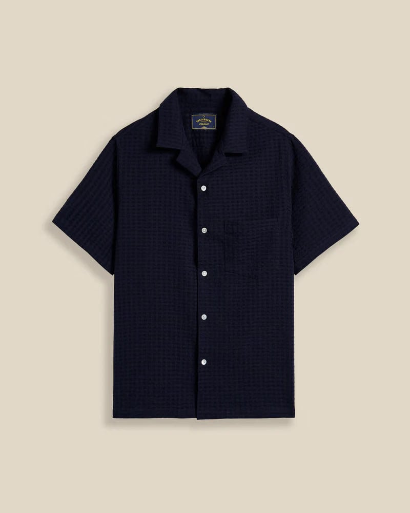 Portuguese Flannel Mondego Short Sleeve Shirt - Navy