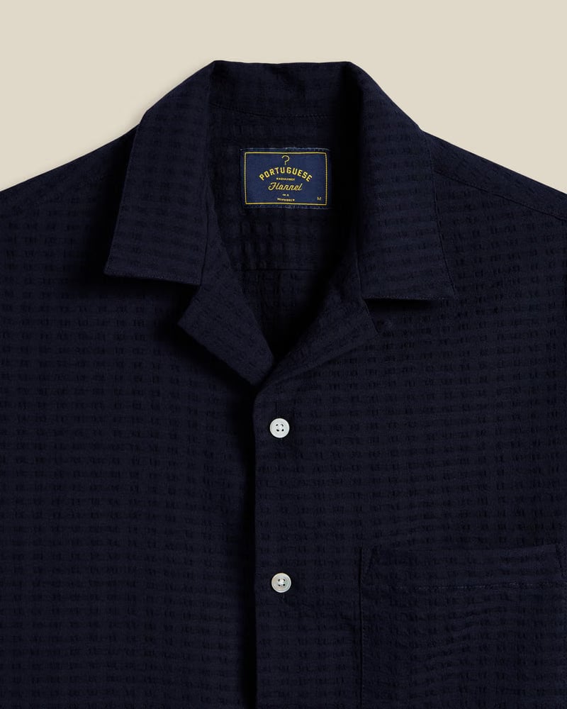 Portuguese Flannel Mondego Short Sleeve Shirt - Navy