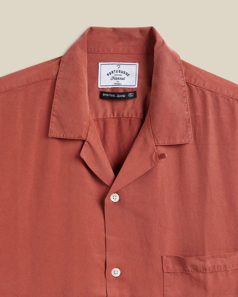 Portuguese Flannel Dogtown Short Sleeve Shirt - Terracota