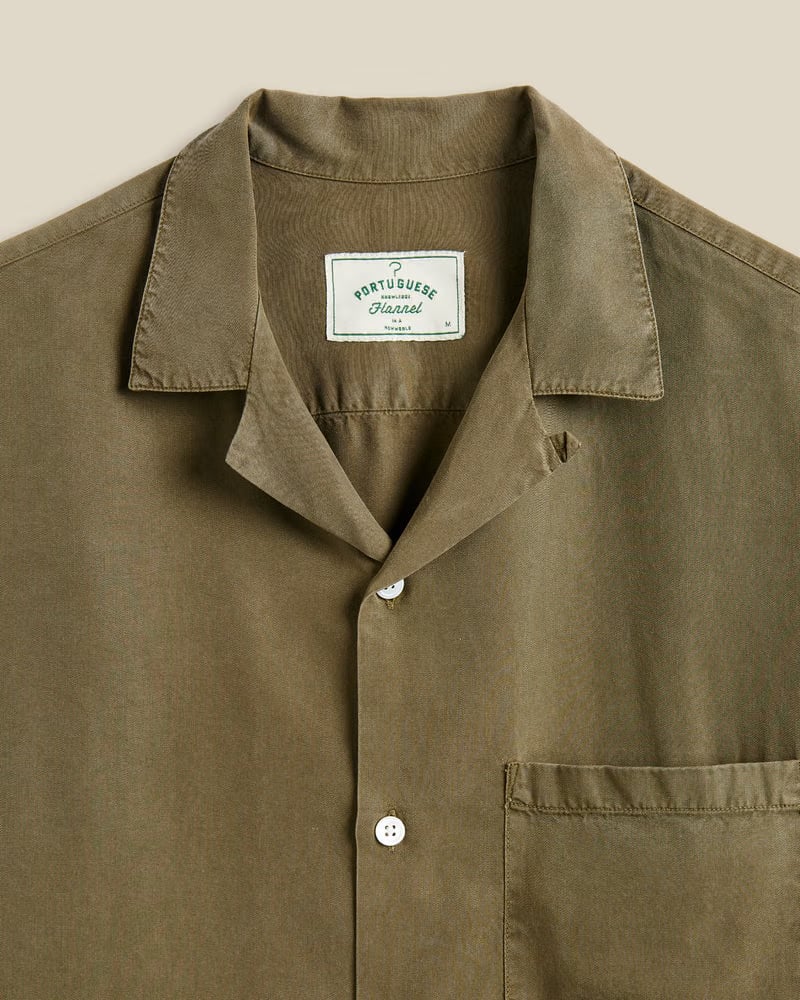 Portuguese Flannel Dogtown Short Sleeve Shirt - Olive