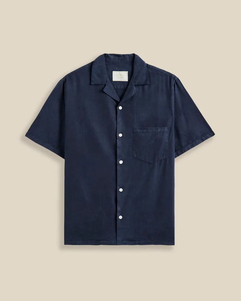 Portuguese Flannel Dogtown Short Sleeve Shirt - Navy