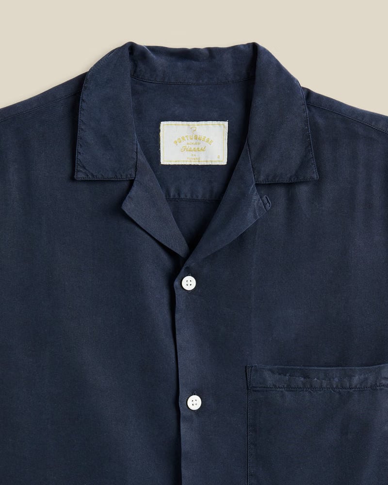 Portuguese Flannel Dogtown Short Sleeve Shirt - Navy