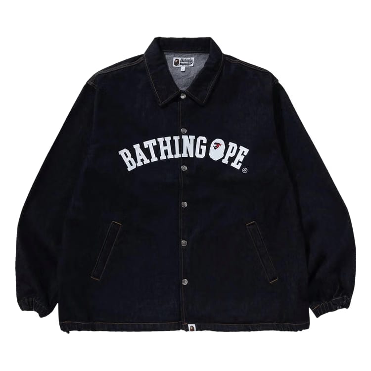 BAPE Bathing Ape Relaxed Fit Denim Coach Jacket Indigo