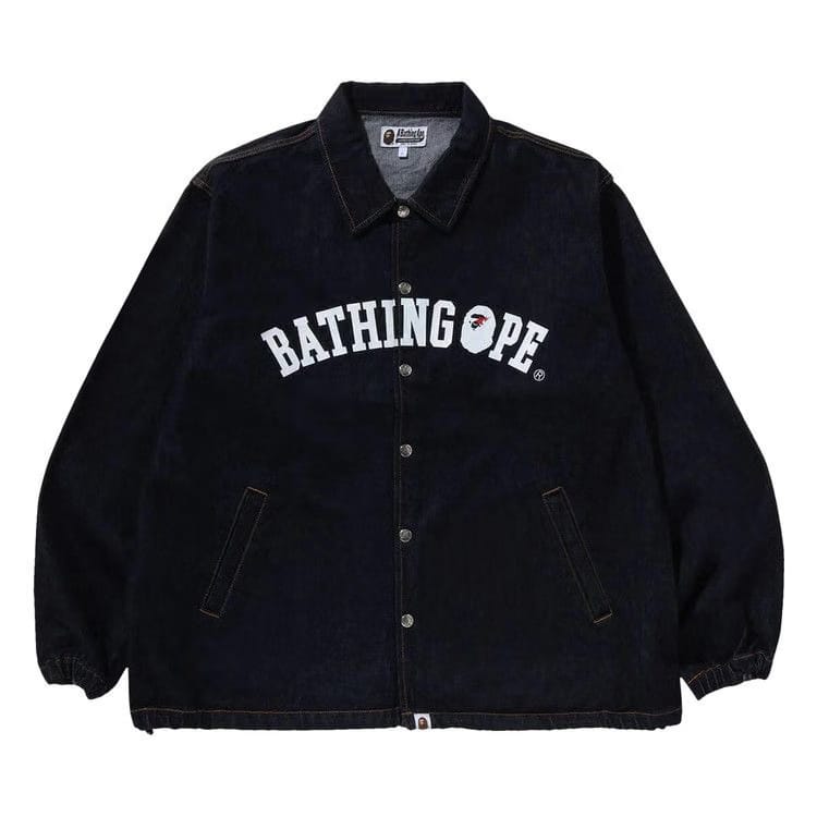 BAPE Bathing Ape Relaxed Fit Denim Coach Jacket Indigo