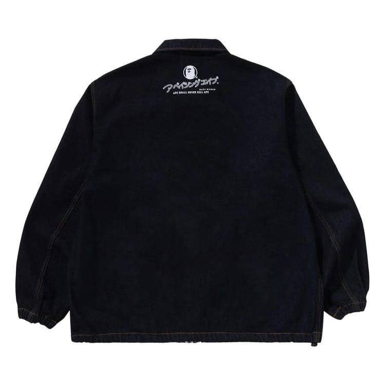 BAPE Bathing Ape Relaxed Fit Denim Coach Jacket Indigo