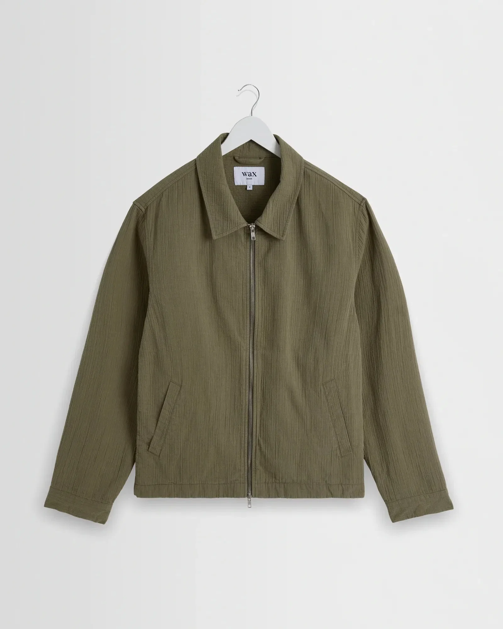 Wax London Eldon Jacket Cotton Crinkle Linen - Khaki