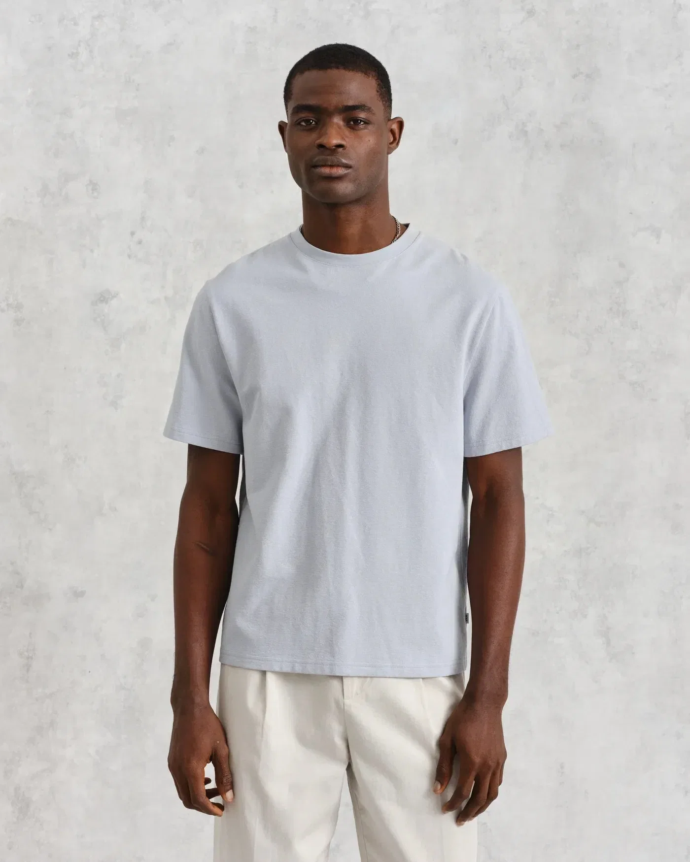 Wax London Dean Textured T-Shirt - Pale Blue