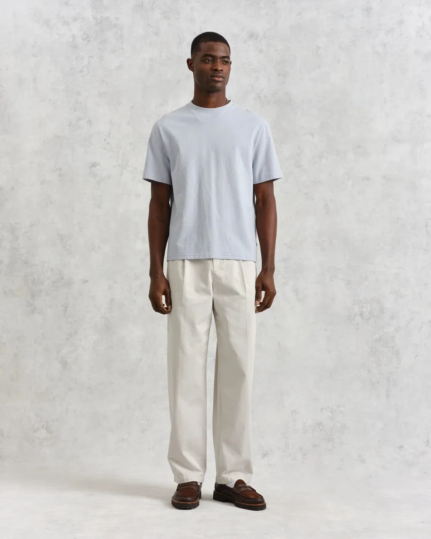 Wax London Dean Textured T-Shirt - Pale Blue