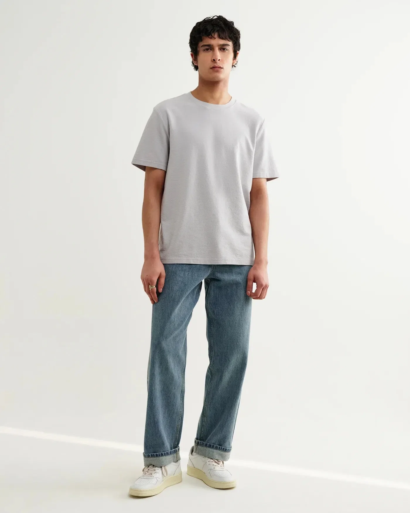 Wax London Dean Textured T-Shirt - Soft Grey