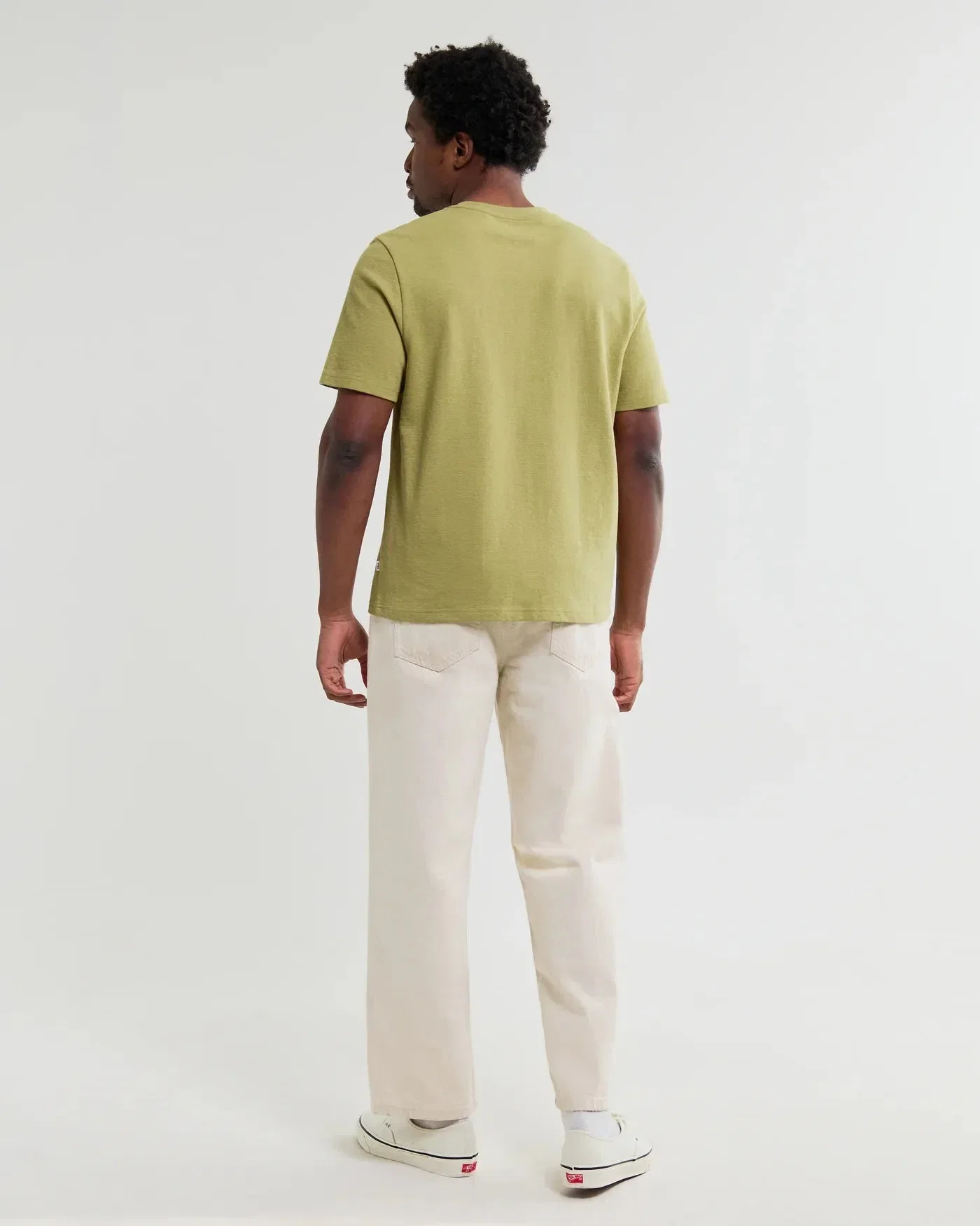Wax London Dean Textured T-Shirt - Lime Khaki