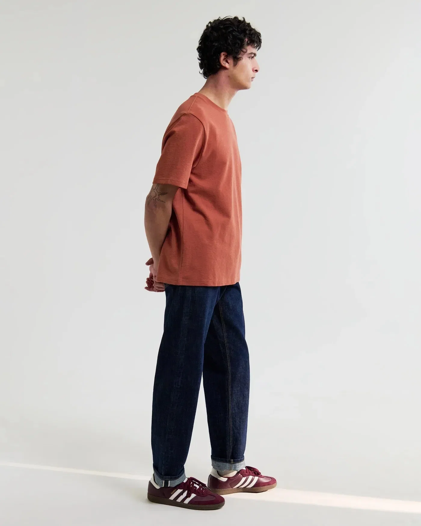 Wax London Dean Textured T-Shirt - Rust