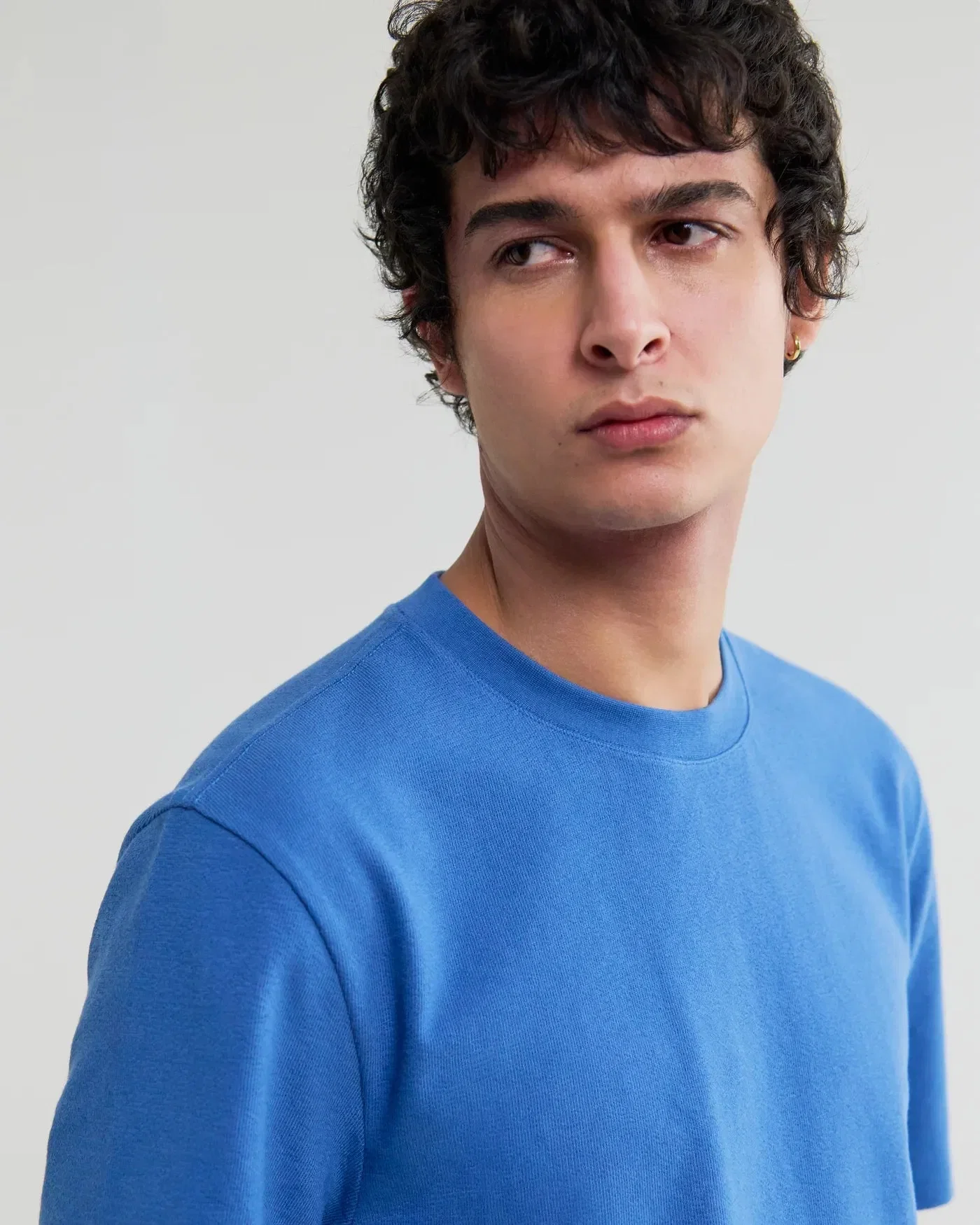 Wax London Dean Textured T-Shirt - French Blue