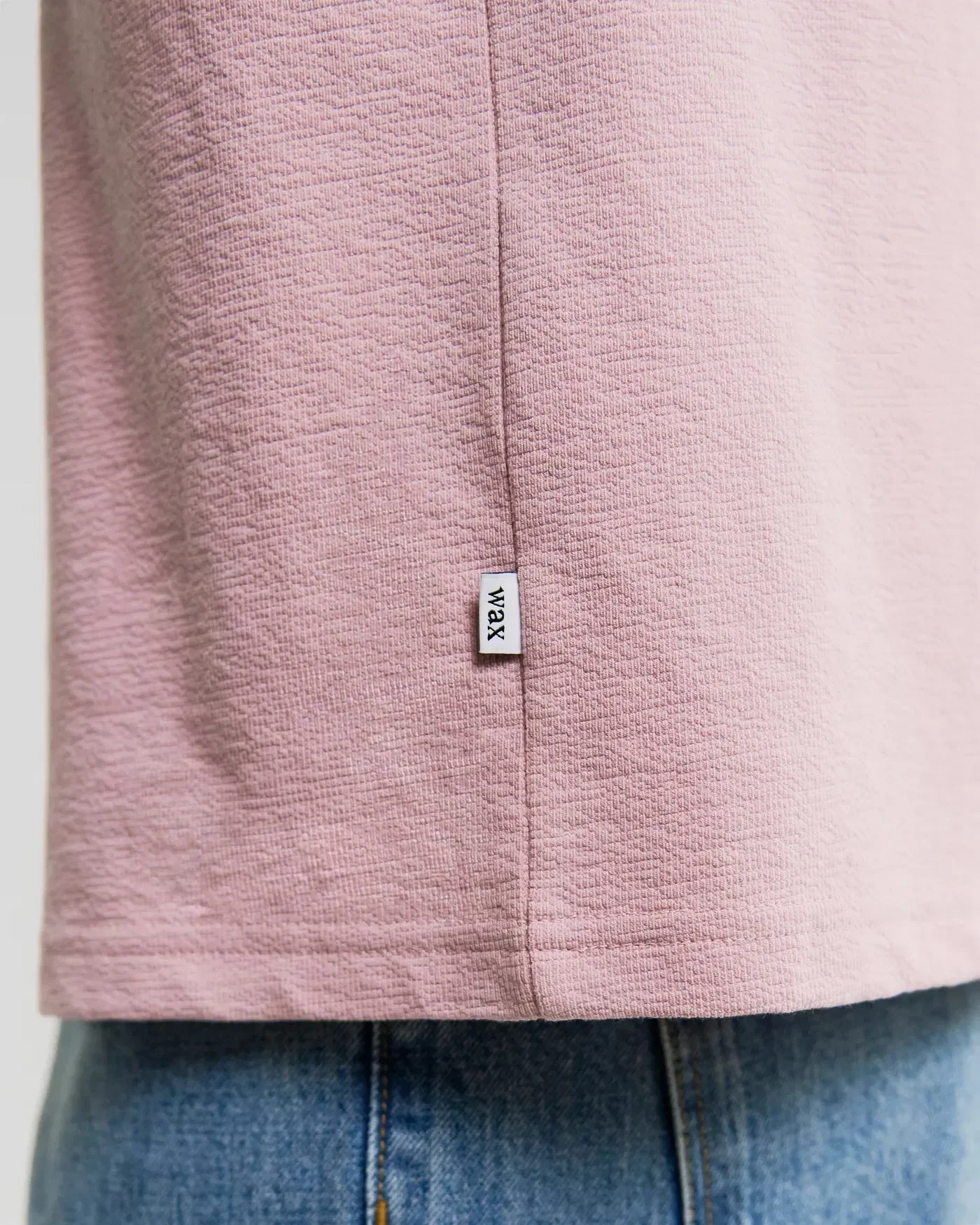 Wax London Dean Textured T-Shirt - Dusty Pink