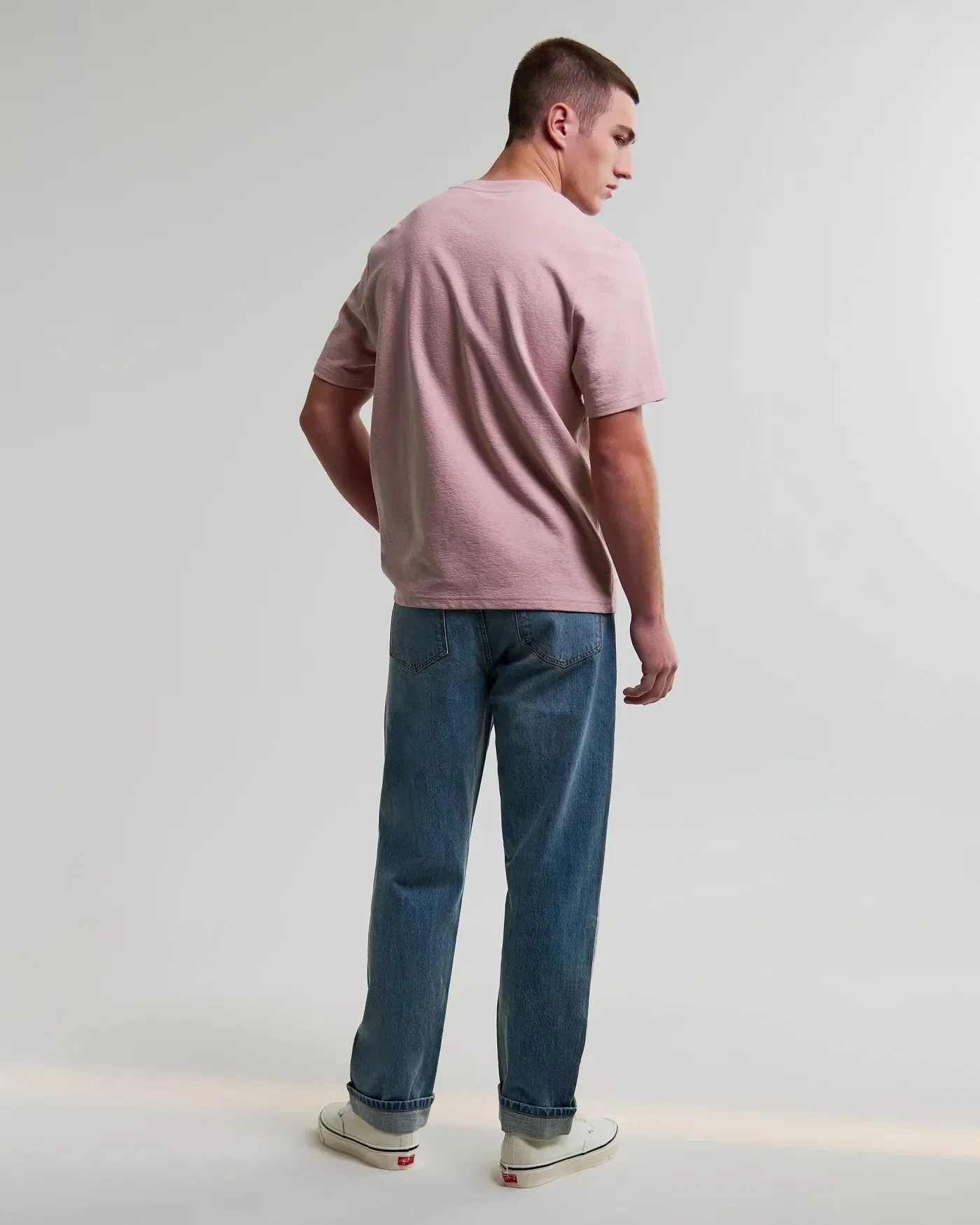 Wax London Dean Textured T-Shirt - Dusty Pink