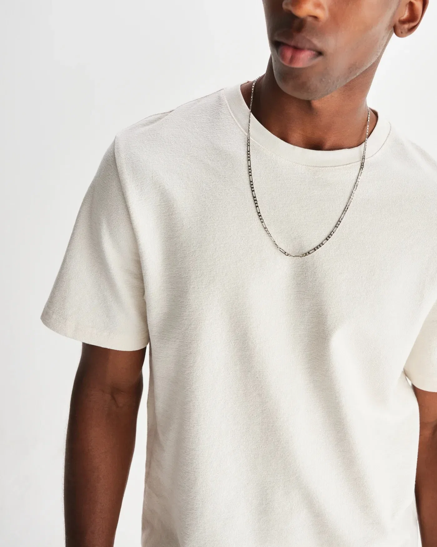 Wax London Dean Textured T-Shirt - Ecru