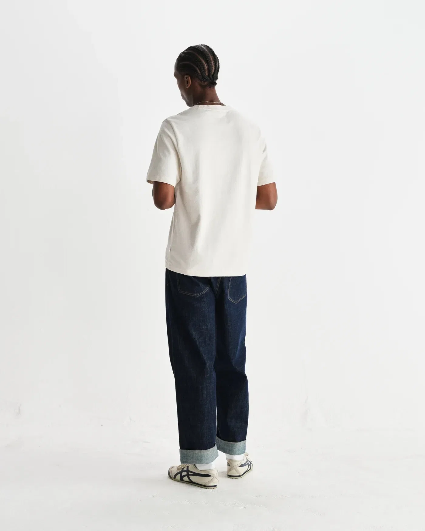Wax London Dean Textured T-Shirt - Ecru
