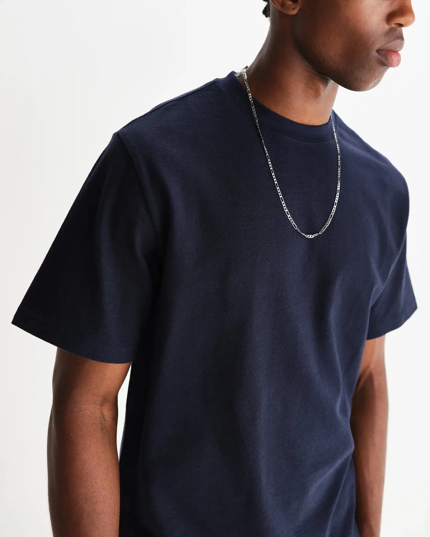 Wax London Dean Textured T-Shirt - Navy