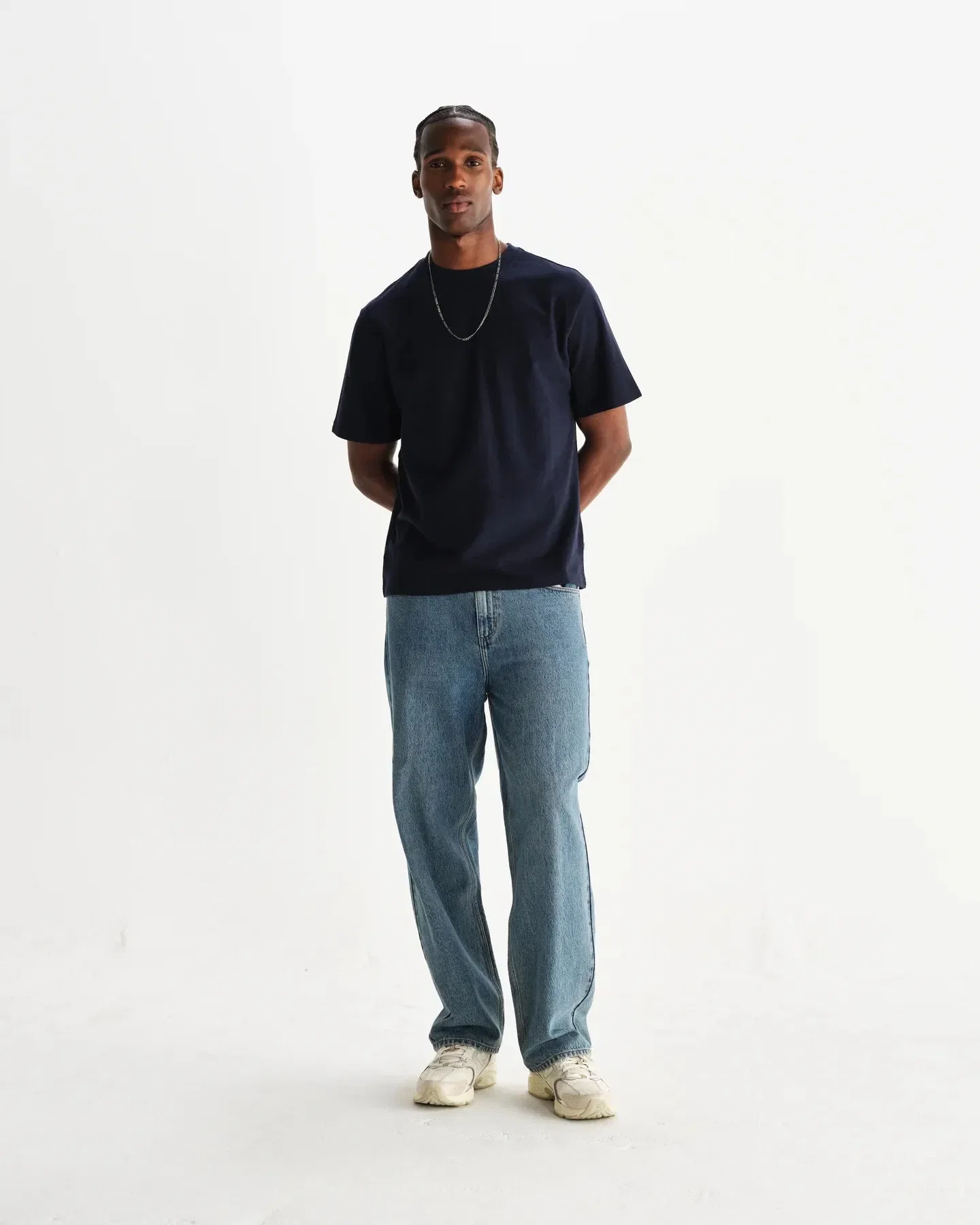 Wax London Dean Textured T-Shirt - Navy
