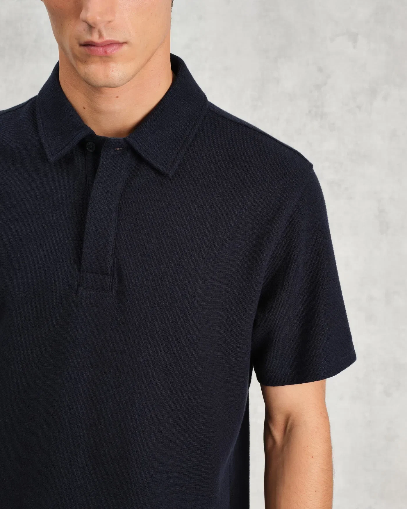 Wax London Shore Textured Polo Shirt - Navy
