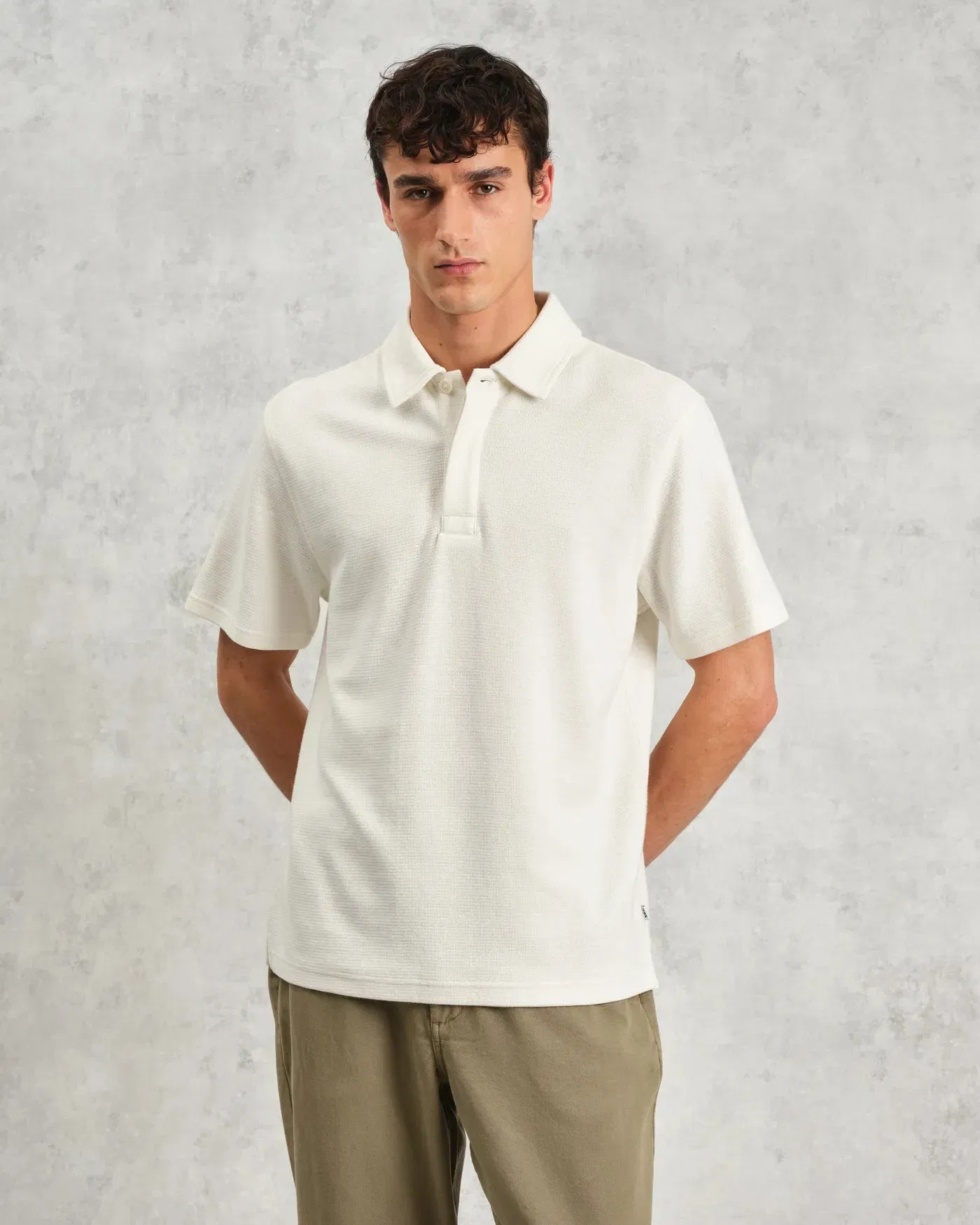 Wax London Shore Textured Polo Shirt - Ecru