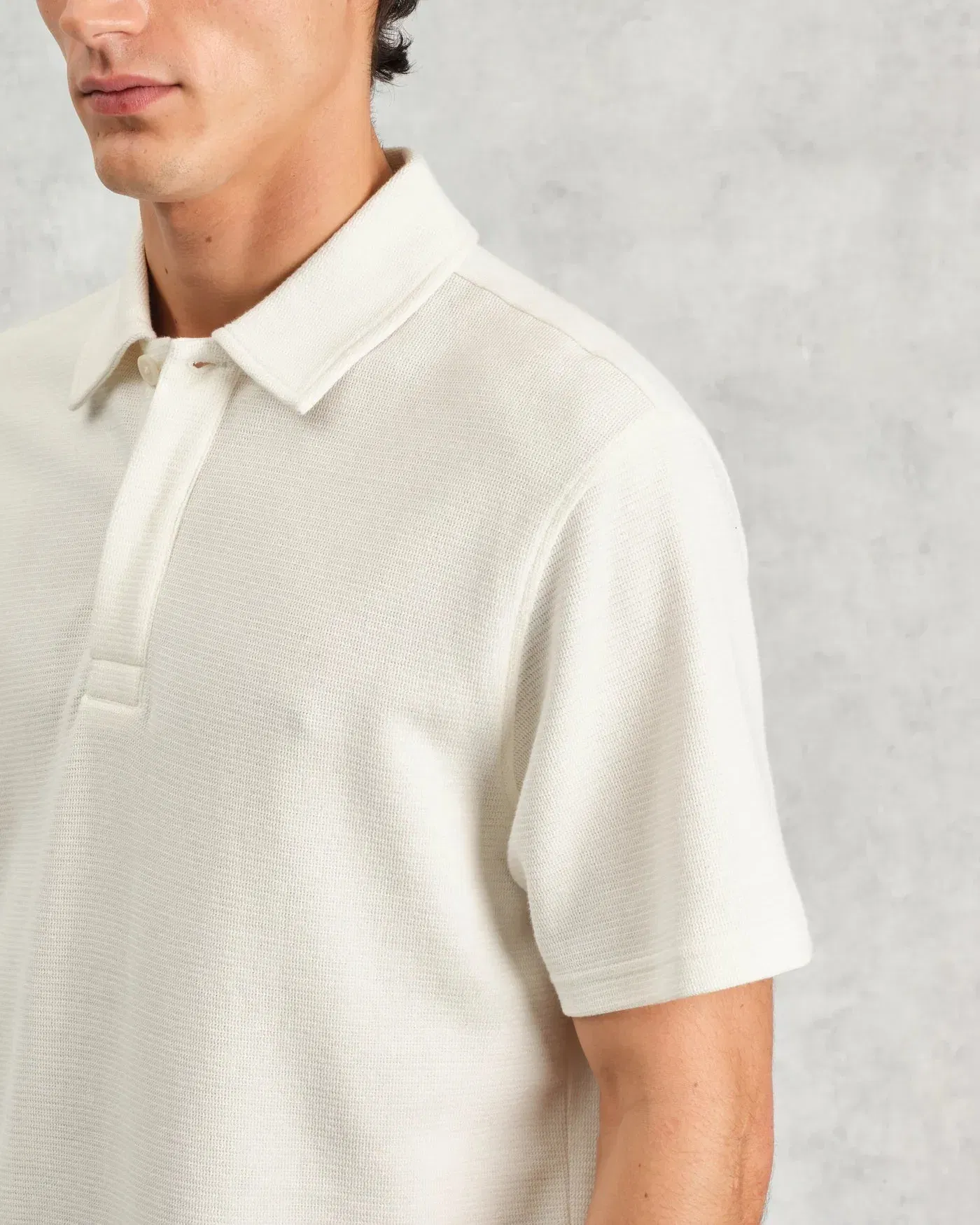 Wax London Shore Textured Polo Shirt - Ecru